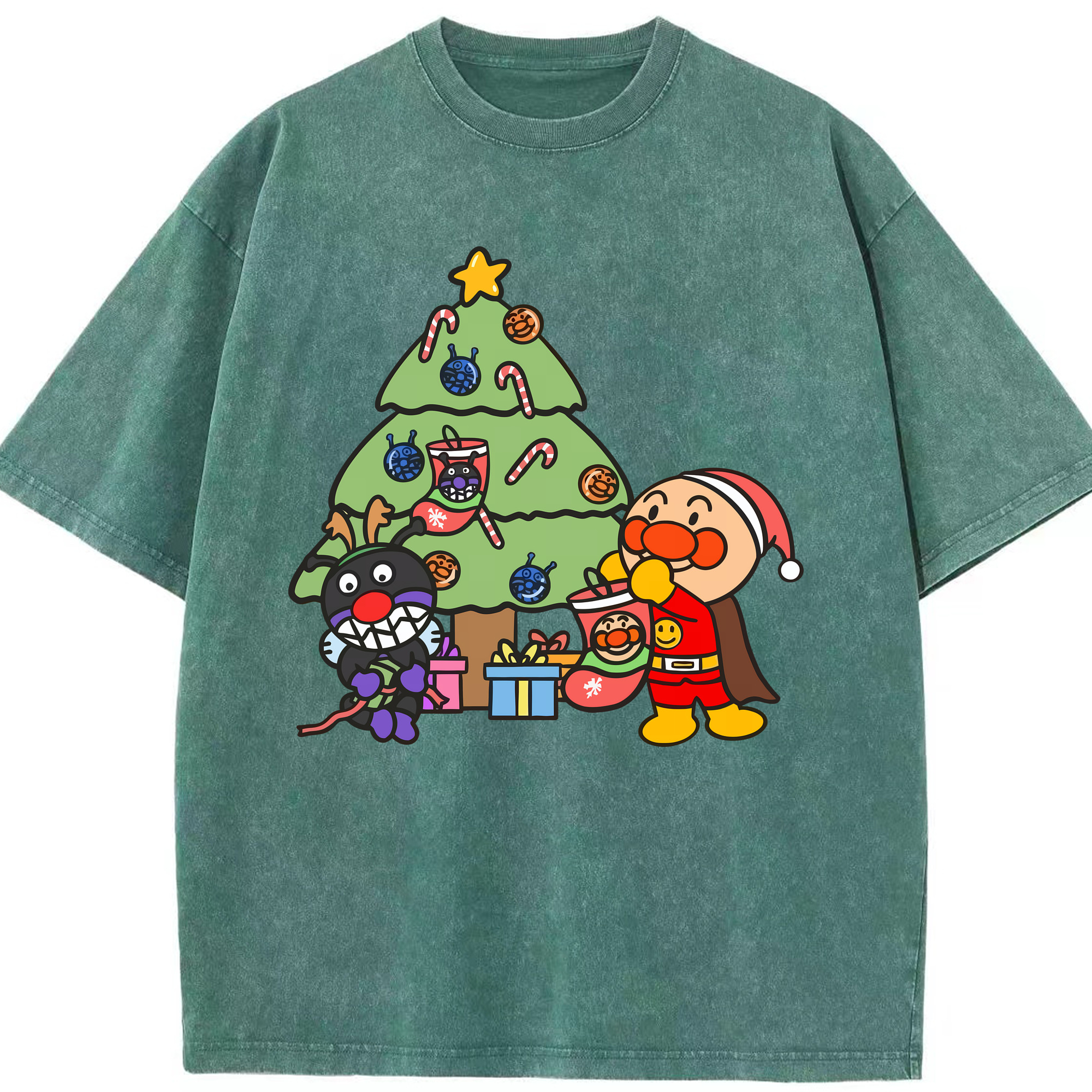 （画像用） アンパンマン Anpanman 綿100% ヴィンテージ風 半袖Tシャツ（フロントプリント）